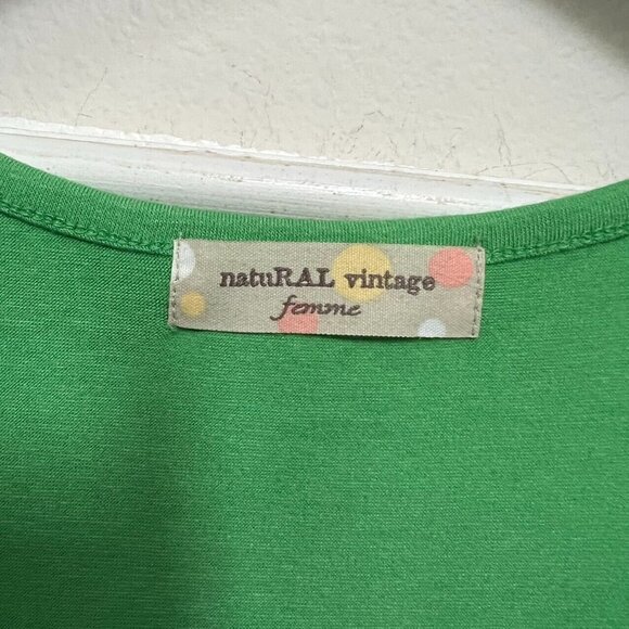 NatuRAL vintage Green Ruffles Tank Top Dress Women's Size M Sleeveless - Picture 2 of 7